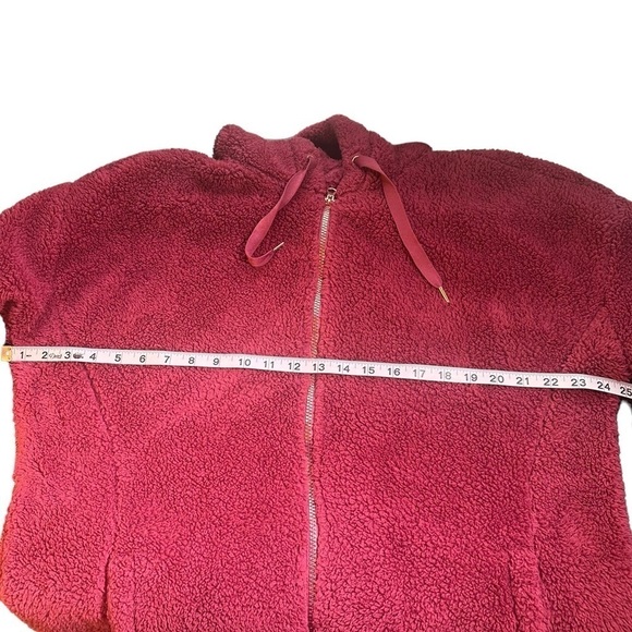 Mulberry Pink Hooded Fleece Jacket with Rose Gold Zipper XXL Soft Warm - Picture 5 of 7